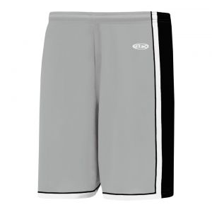BS1735 Pro Basketball Shorts - Grey/White/Black - Front