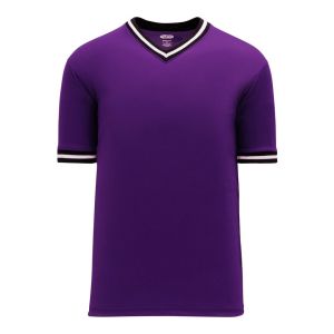 Athletic Knit BA1333-438 Pullover Baseball Jersey - Purple/Black/White - Primary