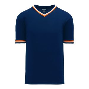 Athletic Knit BA1333-465 Pullover Baseball Jersey - Navy/Orange/White - Primary