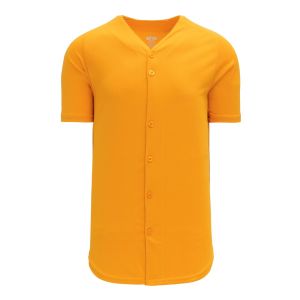 Athletic Knit BA5200-006 Full Button Baseball Jersey - Gold - Primary