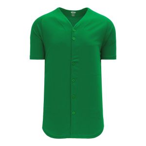 Athletic Knit BA5200-007 Full Button Baseball Jersey - Kelly - Primary