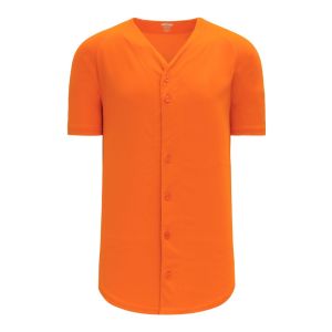 Athletic Knit BA5200-064 Full Button Baseball Jersey - Orange - Primary