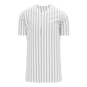 Athletic Knit BA524-222 Full Button Baseball Jersey - White/Black - Primary