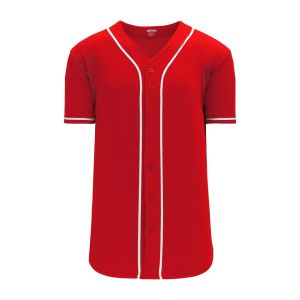Athletic Knit BA5500-CIN698 Full Button Baseball Jersey - Red/White - Primary