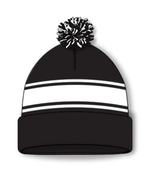 Athletic Knit A1830-221 Hockey Toque - Black And White - Rear