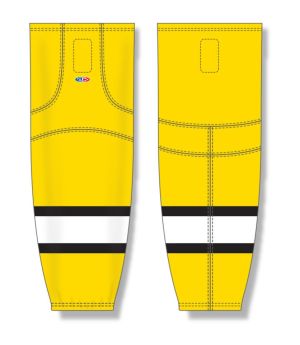 Athletic Knit HS2100-256 Lightweight Pro Hockey Socks - Maize/Black/White - Front