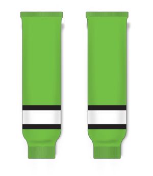 Athletic Knit HS630-107 Knitted Striped Hockey Socks - Lime/Black/White - Front