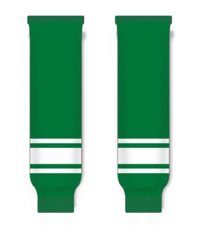 Athletic Knit HS630-210 Knitted Striped Hockey Socks - Kelly/White - Front