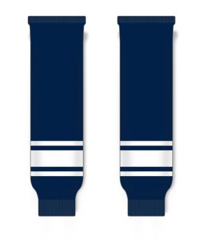 Athletic Knit HS630-216 Knitted Striped Hockey Socks - Navy/White - Front