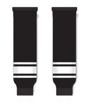 Athletic Knit HS630-221 Knitted Striped Hockey Socks - Black/White - Front