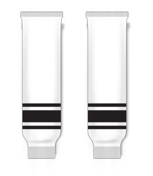 Athletic Knit HS630-222 Knitted Striped Hockey Socks - White/Black - Front