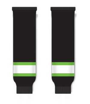 Athletic Knit HS630-247 Knitted Striped Hockey Socks - Black/Lime/White - Front