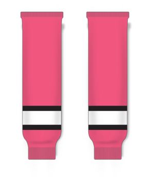 Athletic Knit HS630-272 Knitted Striped Hockey Socks - Pink/White/Black - Front