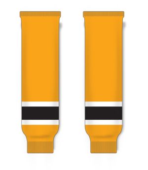 Athletic Knit HS630-298 Knitted Striped Hockey Socks - Boston Gold - Front
