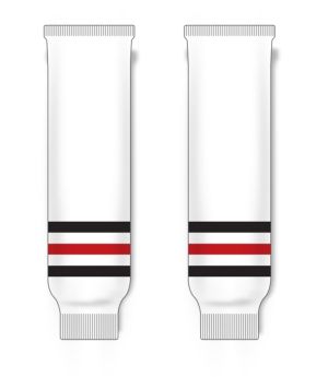 Athletic Knit HS630-305 Knitted Striped Hockey Socks - Chicago White - Front