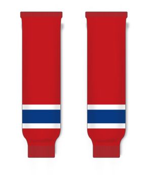 Athletic Knit HS630-308 Knitted Striped Hockey Socks - Montreal Red - Front