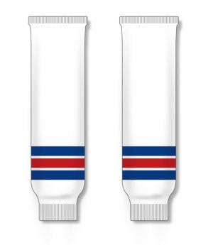 Athletic Knit HS630-313 Knitted Striped Hockey Socks - New York Rangers White - Front