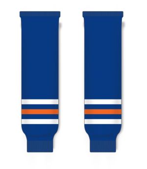 Athletic Knit HS630-320 Knitted Striped Hockey Socks - Edmonton Royal - Front