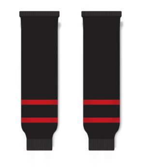 Athletic Knit HS630-336 Knitted Striped Hockey Socks - Ottawa Black - Front