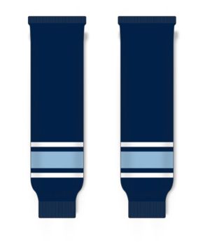 Athletic Knit HS630-340 Knitted Striped Hockey Socks - Maine Navy - Front