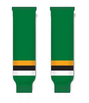 Athletic Knit HS630-406 Knitted Striped Hockey Socks - Minnesota Kelly With Black Stripe - Front