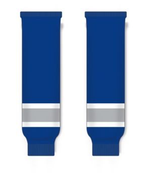 Athletic Knit HS630-446 Knitted Striped Hockey Socks - Royal/Grey/White - Front