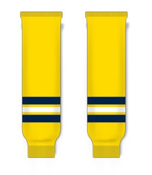 Athletic Knit HS630-590 Knitted Striped Hockey Socks - 2011 Michigan Maize - Front