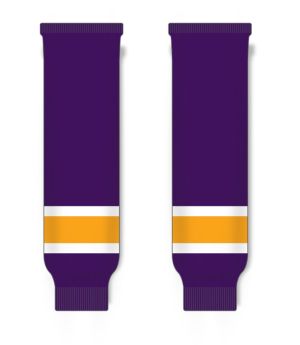 Athletic Knit HS630-751 Knitted Striped Hockey Socks - Vintage LA Purple - Front