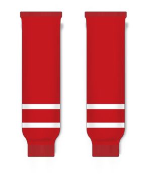 Athletic Knit HS630-802 Knitted Striped Hockey Socks - Team Canada Red (2010) - Front
