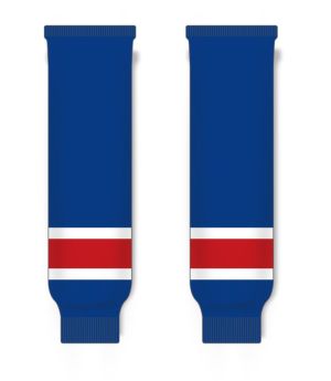 Athletic Knit HS630-812 Knitted Striped Hockey Socks - New York Royal - Front