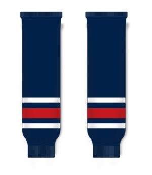 Athletic Knit HS630-890 Knitted Striped Hockey Socks - 2010 Columbus Navy - Front