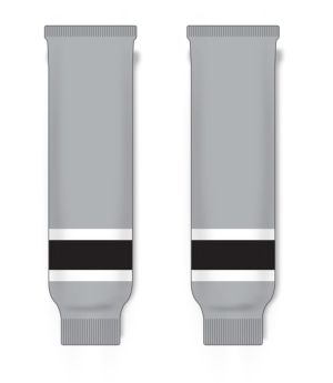 Athletic Knit HS630-954 Knitted Striped Hockey Socks - LA Stadium Series Grey - Front