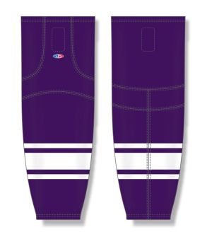 Athletic Knit HS2100-220 Lightweight Pro Hockey Socks - Purple/White - Front