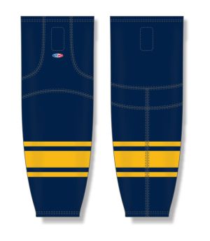 Athletic Knit HS2100-286 Lightweight Pro Hockey Socks - Navy/Tuscan Gold - Front