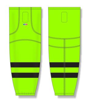 Athletic Knit HS2100-656 Lightweight Pro Hockey Socks - Neon Green/Black - Front