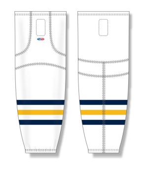 Athletic Knit HS2100-767 Lightweight Pro Hockey Socks - White/Navy/Tuscan Gold - Front