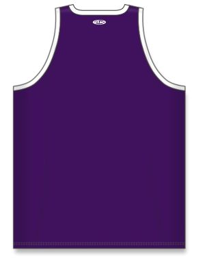 Athletic Knit B1325-220 League Basketball Jersey - Purple/White - Rear