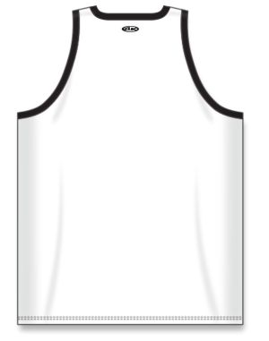 Athletic Knit B1325-222 League Basketball Jersey - White/Black - Rear