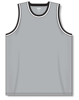 Athletic Knit B1710-112 Pro Basketball Jersey - Grey/Black/White - Front