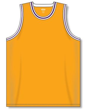 Athletic Knit B1710-435 Pro Basketball Jersey - Gold/White/Purple - Front