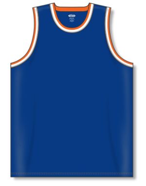 Athletic Knit B1710-485 Pro Basketball Jersey - Royal/Orange/White/Grey - Front
