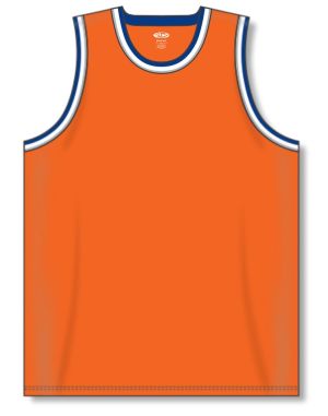 Athletic Knit B1710-486 Pro Basketball Jersey - Orange/Royal/White/Grey - Front