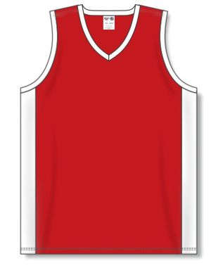 Athletic Knit B2115-208 Pro Basketball Jersey - Red/White - Front
