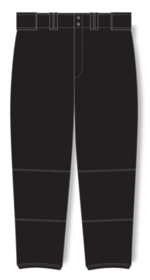 Athletic Knit BA1385L-001 Pro Baseball Pants - Black - Front