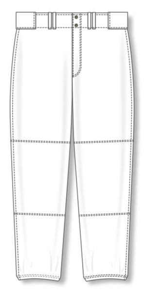 Athletic Knit BA1380-000 Pro Baseball Pants - White - Front