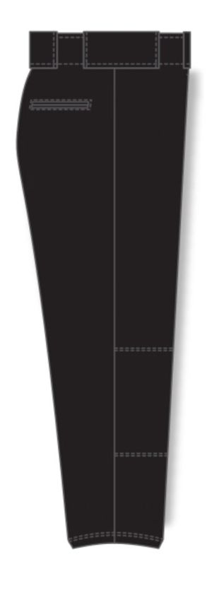 Athletic Knit BA1385L-001 Pro Baseball Pants - Black - Right