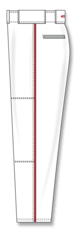 Athletic Knit BA1391-209 Pro Baseball Pants - White/Red - Left