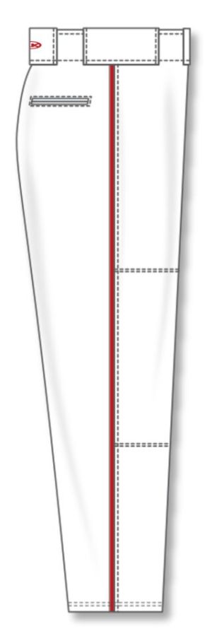 Athletic Knit BA1391-209 Pro Baseball Pants - White/Red - Right