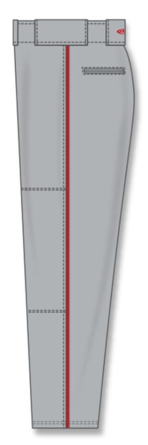 Athletic Knit BA1391-829 Pro Baseball Pants - Grey/Red - Left