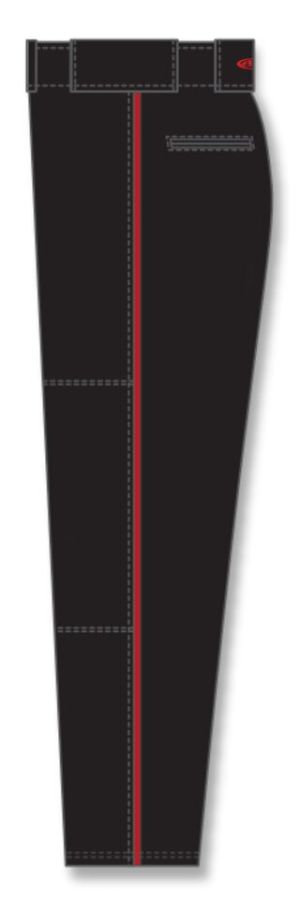 Athletic Knit BA1391-249 Pro Baseball Pants - Black/Red - Left